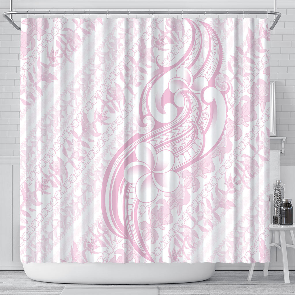 Hawaii Plumeria Lokelani Pikake Lei Shower Curtain Poni Mama Polynesian Tattoo LT9 - Polynesian Pride