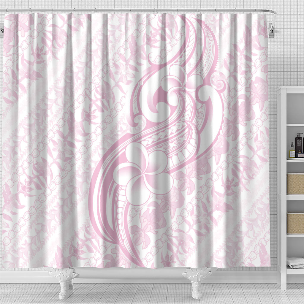 Hawaii Plumeria Lokelani Pikake Lei Shower Curtain Poni Mama Polynesian Tattoo LT9 - Polynesian Pride