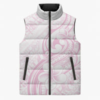 Hawaii Plumeria Lokelani Pikake Lei Sleeveless Puffer Jacket Poni Mama Polynesian Tattoo LT9 Unisex Pink - Polynesian Pride
