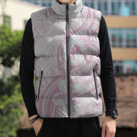 Hawaii Plumeria Lokelani Pikake Lei Sleeveless Puffer Jacket Poni Mama Polynesian Tattoo LT9 - Polynesian Pride