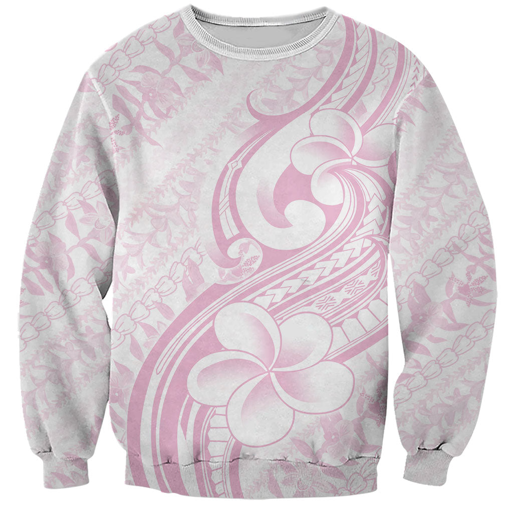 Hawaii Plumeria Lokelani Pikake Lei Sweatshirt Poni Mama Polynesian Tattoo LT9 Unisex Pink - Polynesian Pride