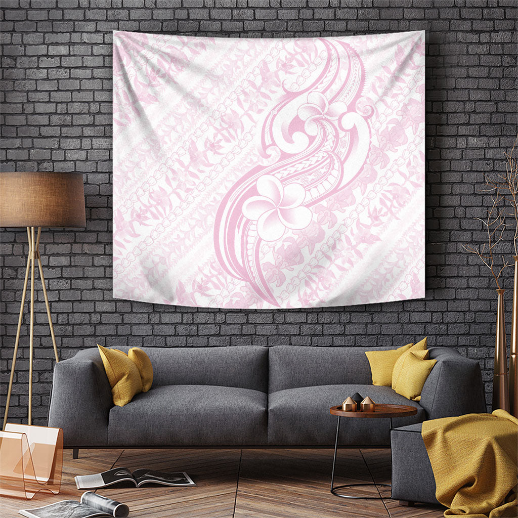 Hawaii Plumeria Lokelani Pikake Lei Tapestry Poni Mama Polynesian Tattoo LT9 Pink - Polynesian Pride