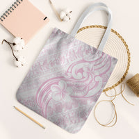 Hawaii Plumeria Lokelani Pikake Lei Tote Bag Poni Mama Polynesian Tattoo LT9 White Strap One Size Pink - Polynesian Pride