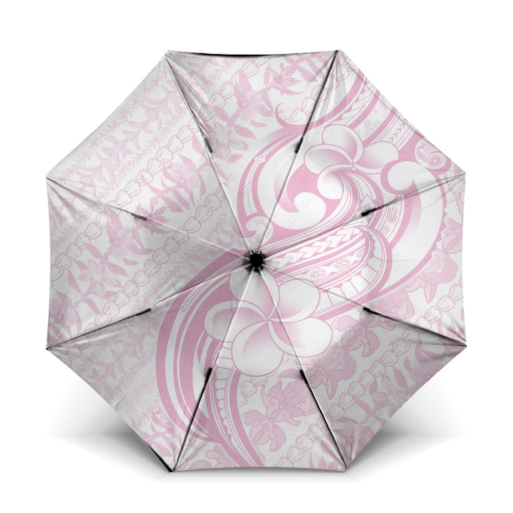 Hawaii Plumeria Lokelani Pikake Lei Umbrella Poni Mama Polynesian Tattoo LT9 One Size Folded 11.42 inch Opened Diameter 37.4 inch Pink - Polynesian Pride