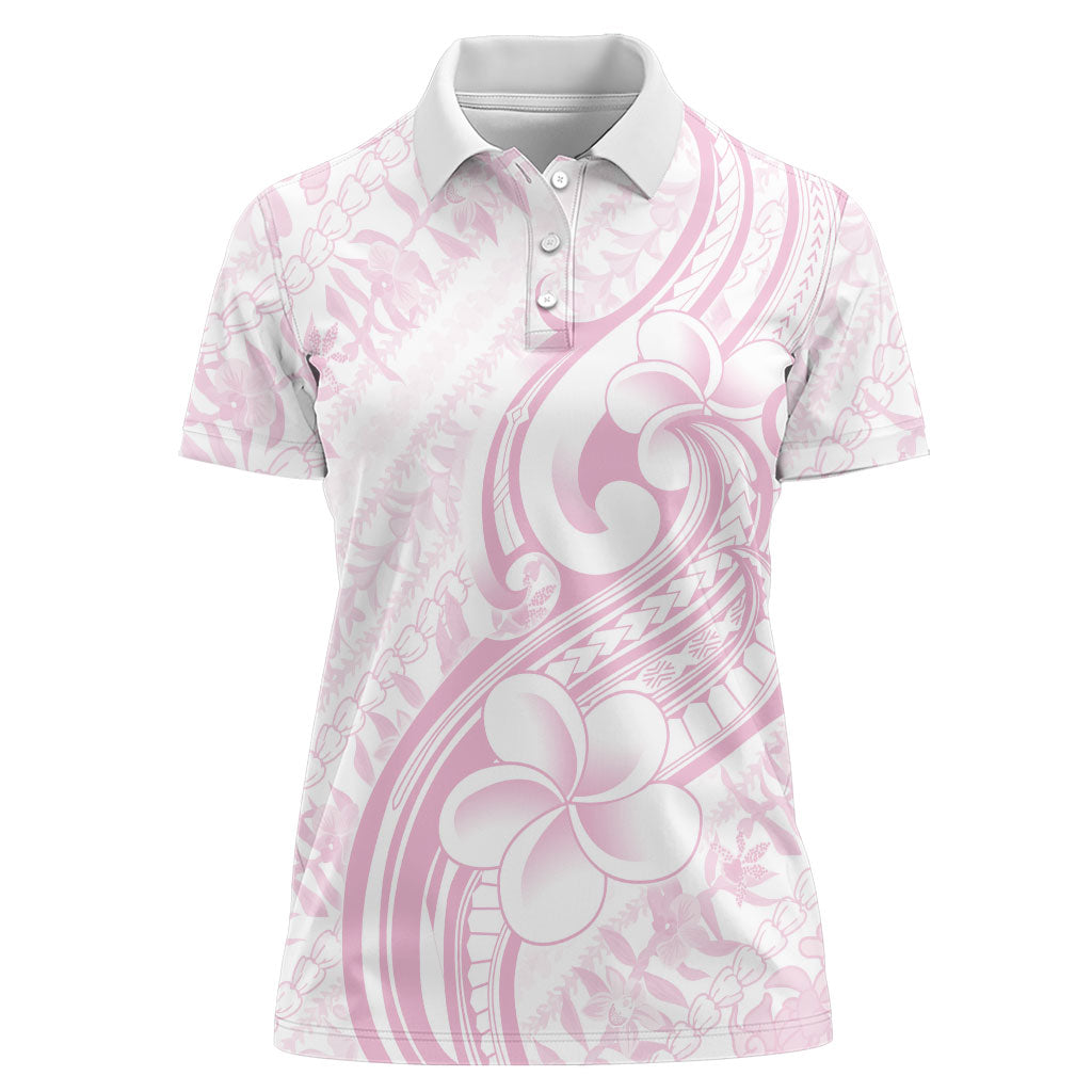 Hawaii Plumeria Lokelani Pikake Lei Women Polo Shirt Poni Mama Polynesian Tattoo