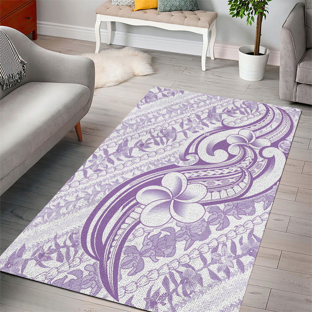 Hawaii Plumeria Lokelani Pikake Lei Area Rug Poni Polynesian Tattoo