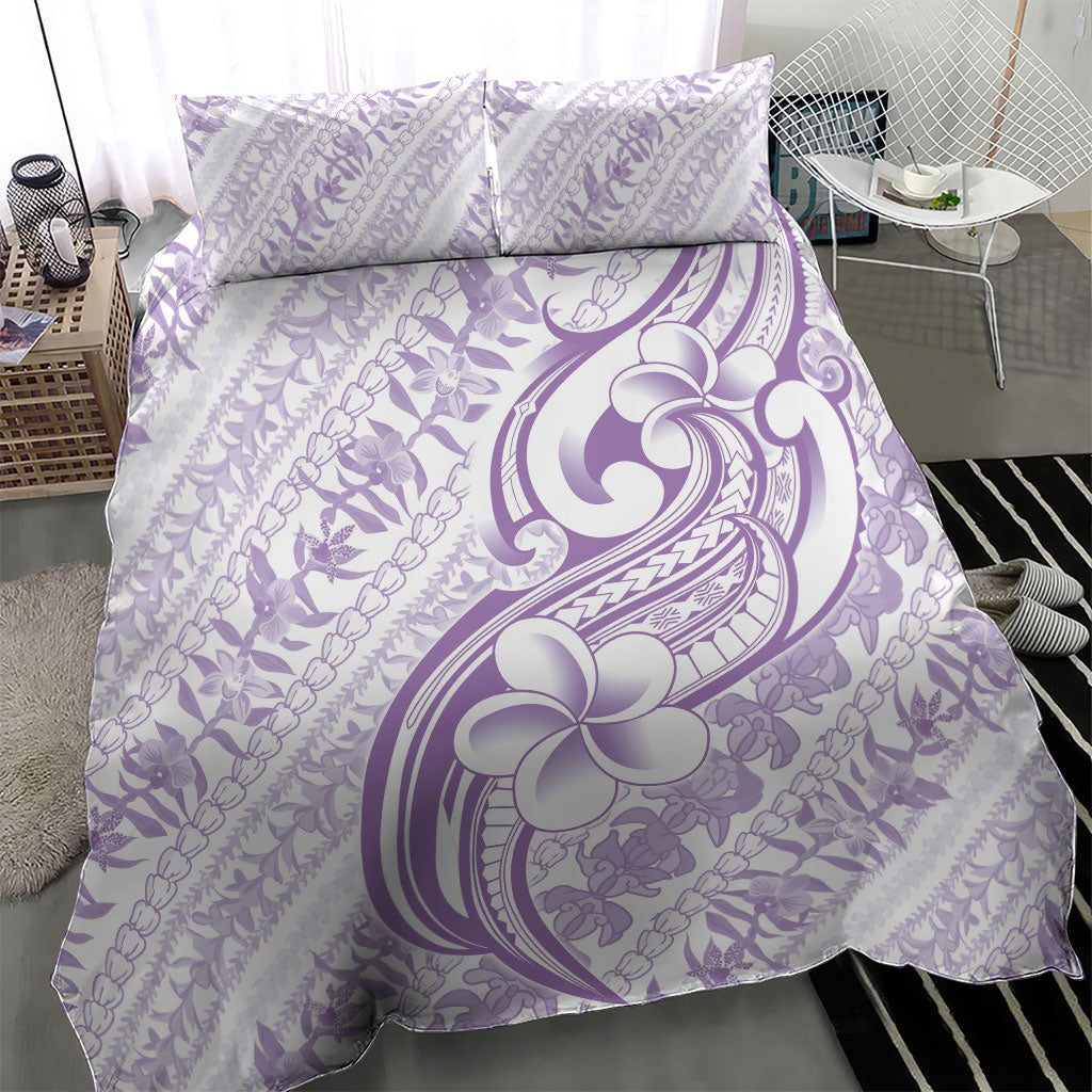 Hawaii Plumeria Lokelani Pikake Lei Bedding Set Poni Polynesian Tattoo