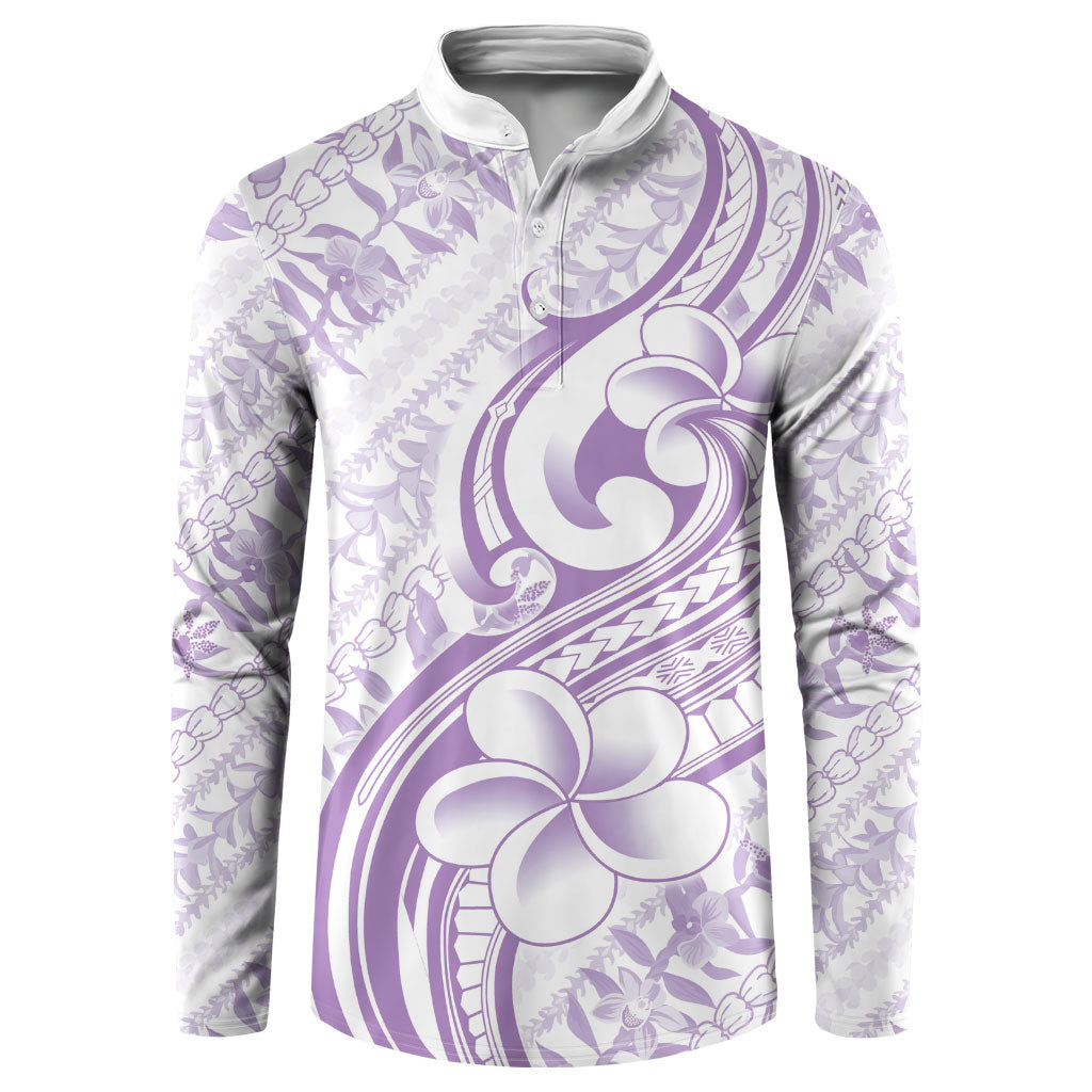 Hawaii Plumeria Lokelani Pikake Lei Button Sweatshirt Poni Polynesian Tattoo