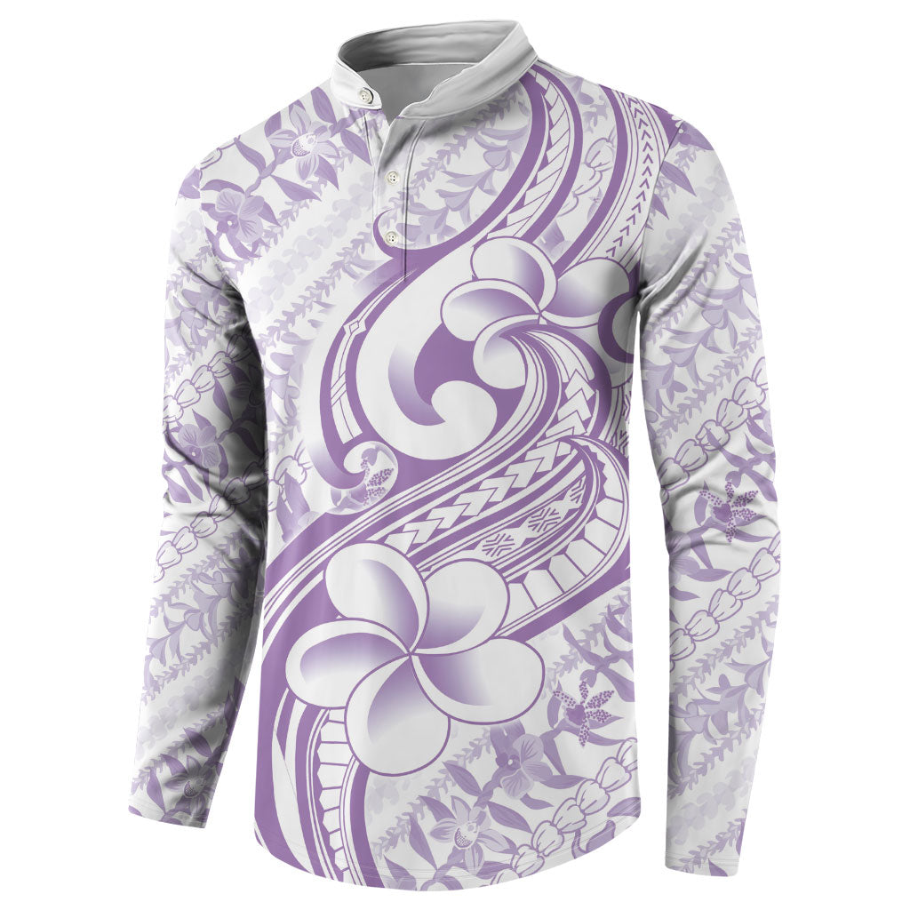 Hawaii Plumeria Lokelani Pikake Lei Button Sweatshirt Poni Polynesian Tattoo