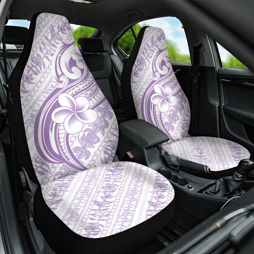 Hawaii Plumeria Lokelani Pikake Lei Car Seat Cover Poni Polynesian Tattoo LT9 One Size Purple - Polynesian Pride