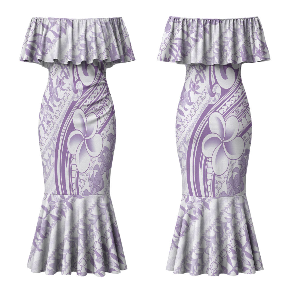 Hawaii Plumeria Lokelani Pikake Lei Couples Matching Mermaid Dress and Hawaiian Shirt Poni Polynesian Tattoo LT9 - Polynesian Pride