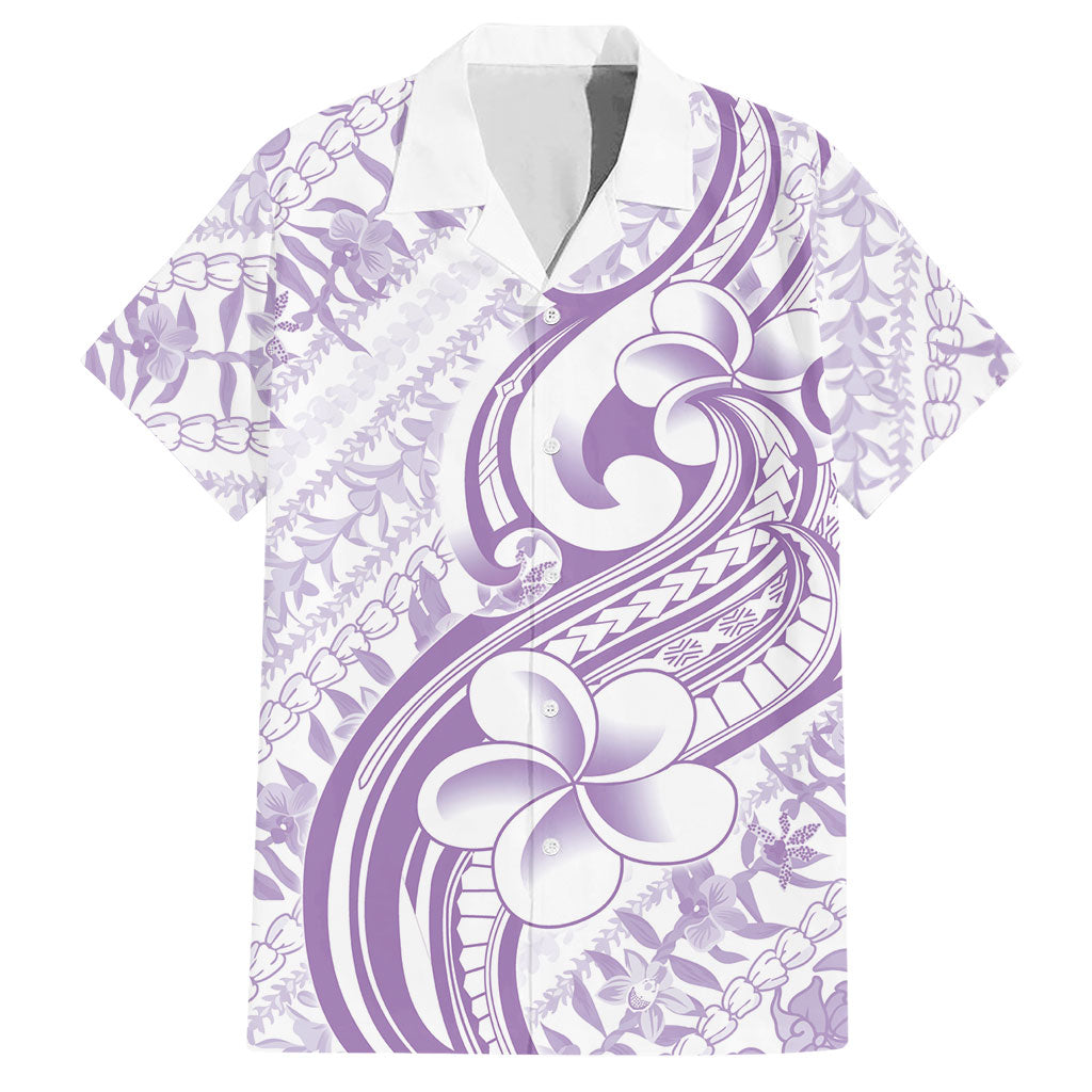 Hawaii Plumeria Lokelani Pikake Lei Hawaiian Shirt Poni Polynesian Tattoo LT9 Purple - Polynesian Pride