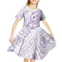 Hawaii Plumeria Lokelani Pikake Lei Kid Short Sleeve Dress Poni Polynesian Tattoo