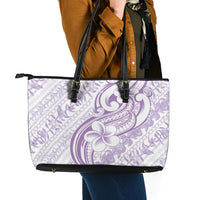 Hawaii Plumeria Lokelani Pikake Lei Leather Tote Bag Poni Polynesian Tattoo LT9 - Polynesian Pride