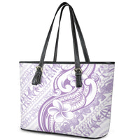 Hawaii Plumeria Lokelani Pikake Lei Leather Tote Bag Poni Polynesian Tattoo LT9 - Polynesian Pride