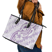 Hawaii Plumeria Lokelani Pikake Lei Leather Tote Bag Poni Polynesian Tattoo LT9 - Polynesian Pride