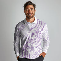 Hawaii Plumeria Lokelani Pikake Lei Long Sleeve Polo Shirt Poni Polynesian Tattoo