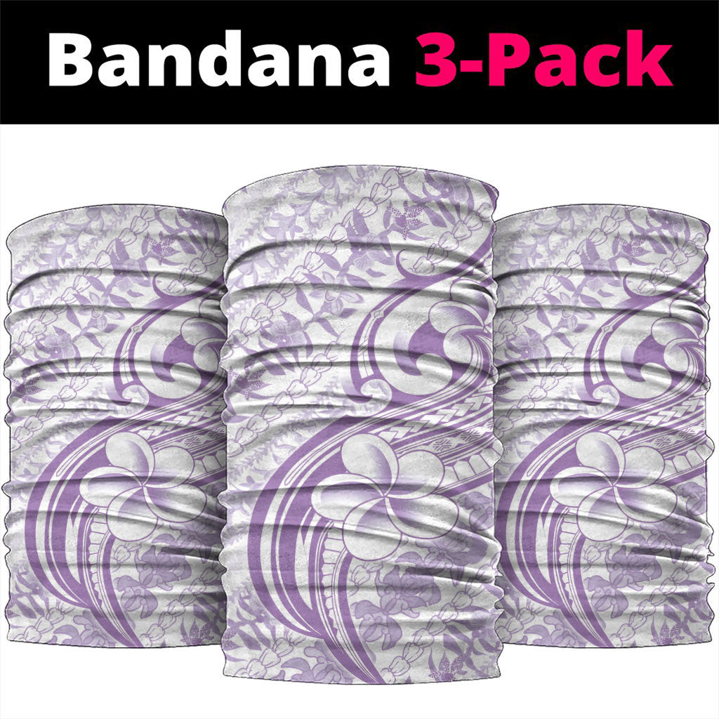 Hawaii Plumeria Lokelani Pikake Lei Neck Gaiter Poni Polynesian Tattoo LT9 package One Size: 25*50cm Purple - Polynesian Pride