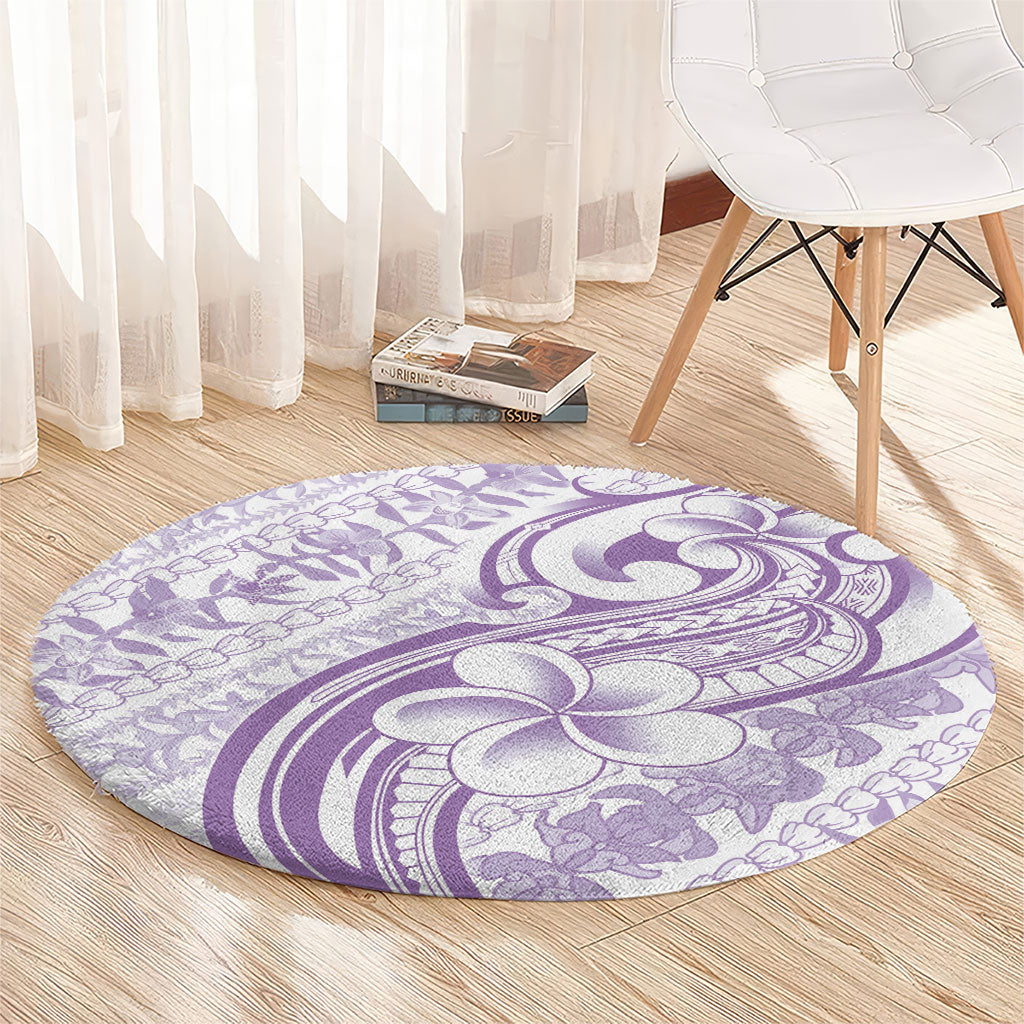 Hawaii Plumeria Lokelani Pikake Lei Round Carpet Poni Polynesian Tattoo