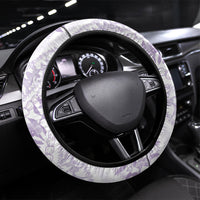 Hawaii Plumeria Lokelani Pikake Lei Steering Wheel Cover Poni Polynesian Tattoo LT9 Universal Fit Purple - Polynesian Pride