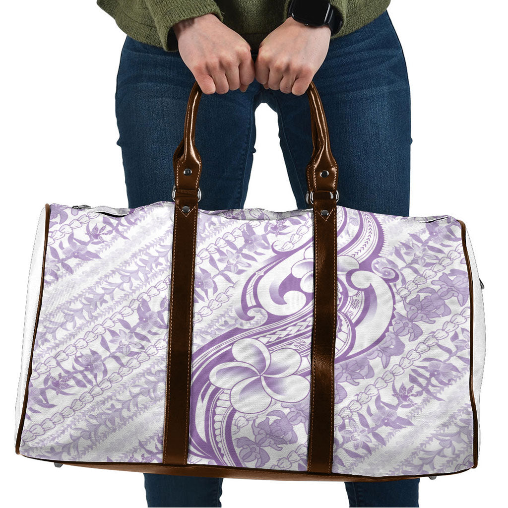 Hawaii Plumeria Lokelani Pikake Lei Travel Bag Poni Polynesian Tattoo LT9 Purple - Polynesian Pride