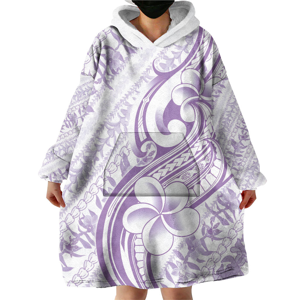 Hawaii Plumeria Lokelani Pikake Lei Wearable Blanket Hoodie Poni Polynesian Tattoo