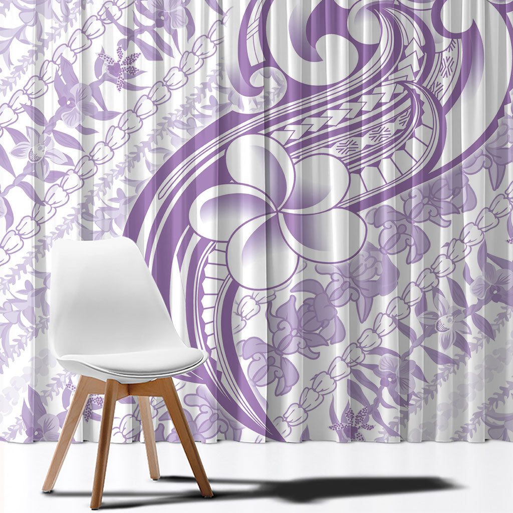 Hawaii Plumeria Lokelani Pikake Lei Window Curtain Poni Polynesian Tattoo