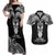 New Zealand Te Reo Maori Couples Matching Off Shoulder Maxi Dress and Hawaiian Shirt Kia Kaha Maori Language Week Black Style LT9 Black - Polynesian Pride