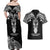 New Zealand Te Reo Maori Couples Matching Off Shoulder Maxi Dress and Hawaiian Shirt Kia Kaha Maori Language Week Black Style LT9 - Polynesian Pride