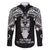 New Zealand Te Reo Maori Family Matching Off Shoulder Long Sleeve Dress and Hawaiian Shirt Kia Kaha Maori Language Week Black Style LT9 Dad's Shirt - Long Sleeve Black - Polynesian Pride