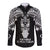 New Zealand Te Reo Maori Long Sleeve Button Shirt Kia Kaha Maori Language Week Black Style LT9 Unisex Black - Polynesian Pride