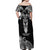 New Zealand Te Reo Maori Off Shoulder Maxi Dress Kia Kaha Maori Language Week Black Style LT9 - Polynesian Pride