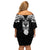 New Zealand Te Reo Maori Off Shoulder Short Dress Kia Kaha Maori Language Week Black Style LT9 - Polynesian Pride