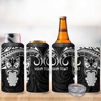 Personalised New Zealand Te Reo Maori 4 in 1 Can Cooler Tumbler Kia Kaha Maori Language Week Black Style