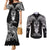 Personalised New Zealand Te Reo Maori Couples Matching Mermaid Dress and Long Sleeve Button Shirts Kia Kaha Maori Language Week Black Style LT9 Black - Polynesian Pride