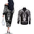 Personalised New Zealand Te Reo Maori Couples Matching Off The Shoulder Long Sleeve Dress and Long Sleeve Button Shirts Kia Kaha Maori Language Week Black Style LT9 - Polynesian Pride