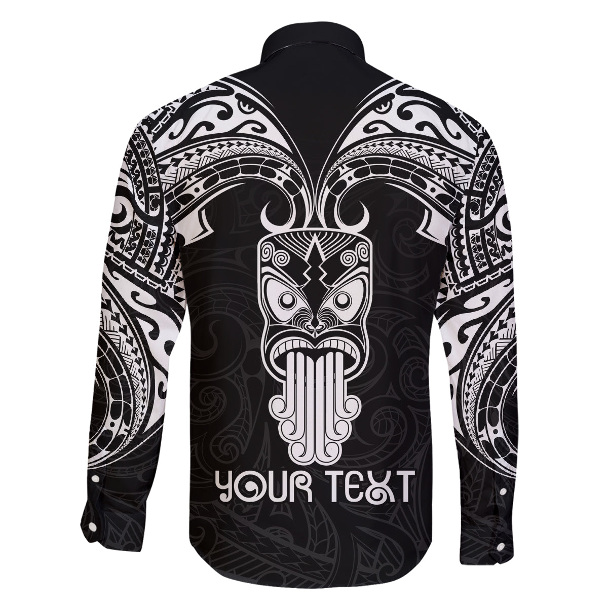 Personalised New Zealand Te Reo Maori Family Matching Off Shoulder Short Dress and Hawaiian Shirt Kia Kaha Maori Language Week Black Style LT9 - Polynesian Pride