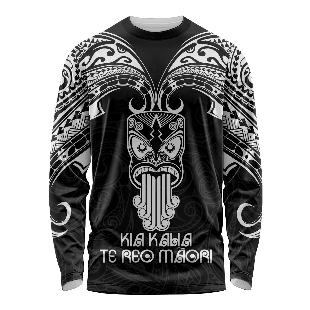 Personalised New Zealand Te Reo Maori Long Sleeve Shirt Kia Kaha Maori Language Week Black Style LT9 Unisex Black - Polynesian Pride