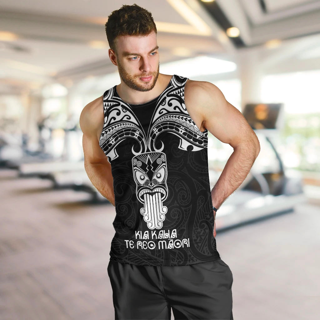 Personalised New Zealand Te Reo Maori Men Tank Top Kia Kaha Maori Language Week Black Style LT9 Black - Polynesian Pride