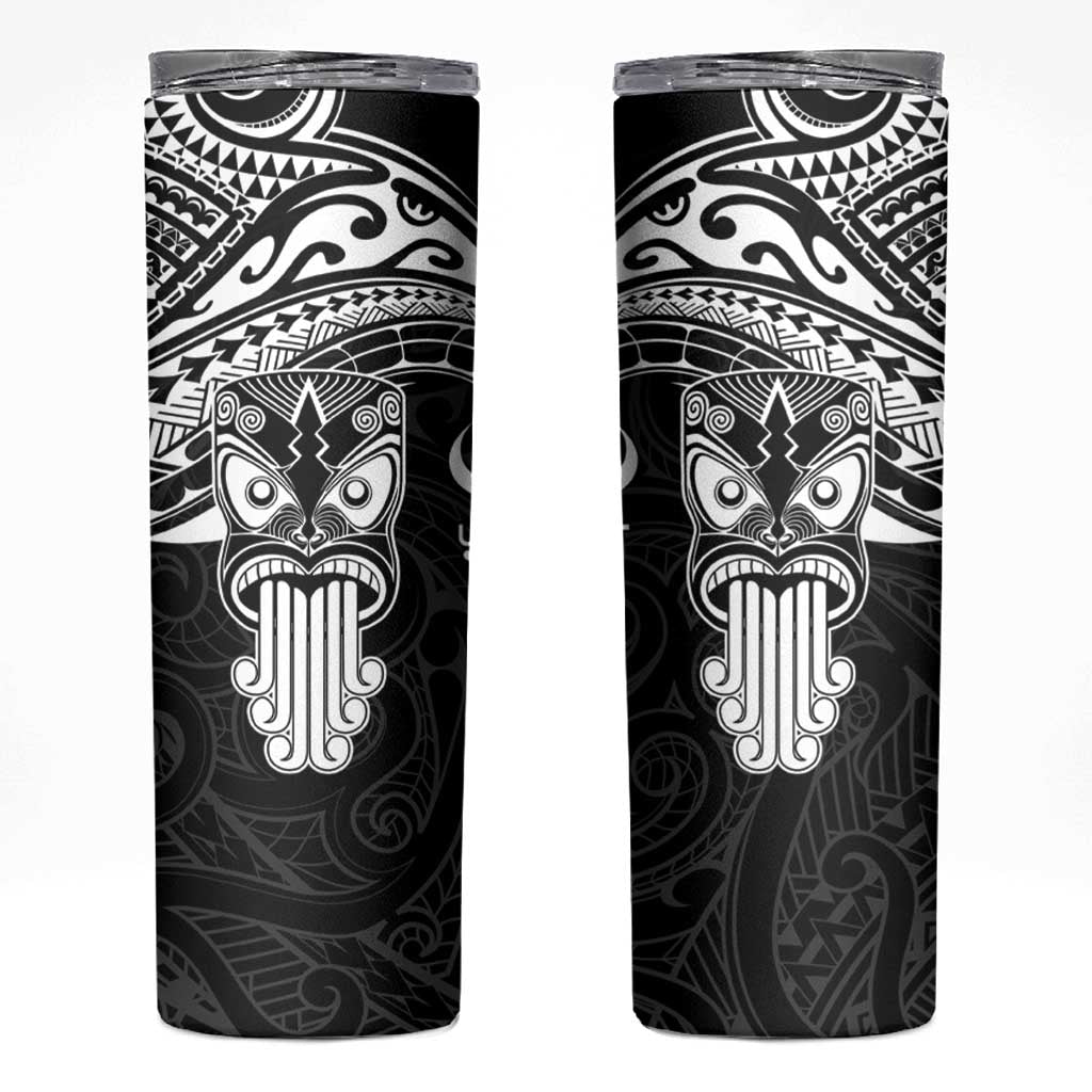 Personalised New Zealand Te Reo Maori Skinny Tumbler Kia Kaha Maori Language Week Black Style