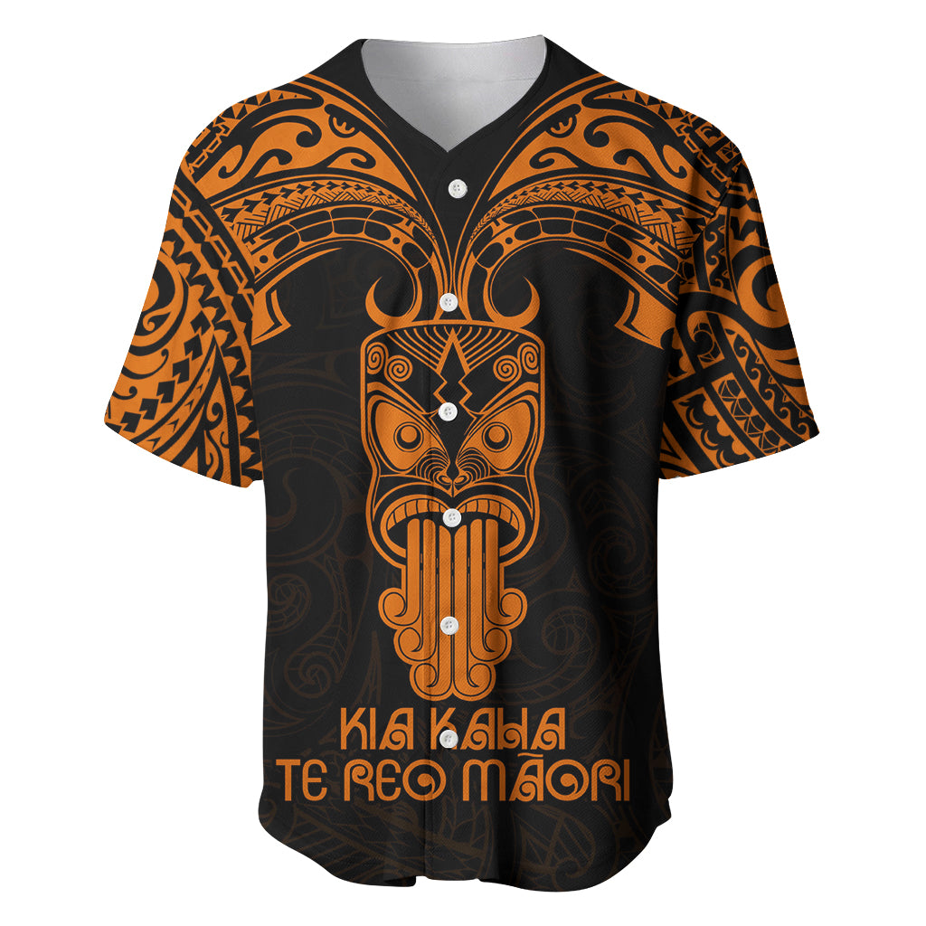 Personalised New Zealand Te Reo Maori Baseball Jersey Kia Kaha Maori Language Week Gold Style LT9 Gold - Polynesian Pride