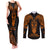 Personalised New Zealand Te Reo Maori Couples Matching Tank Maxi Dress and Long Sleeve Button Shirts Kia Kaha Maori Language Week Gold Style LT9 Gold - Polynesian Pride