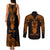Personalised New Zealand Te Reo Maori Couples Matching Tank Maxi Dress and Long Sleeve Button Shirts Kia Kaha Maori Language Week Gold Style LT9 - Polynesian Pride