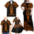 Personalised New Zealand Te Reo Maori Family Matching Off Shoulder Maxi Dress and Hawaiian Shirt Kia Kaha Maori Language Week Gold Style LT9 - Polynesian Pride