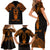 Personalised New Zealand Te Reo Maori Family Matching Short Sleeve Bodycon Dress and Hawaiian Shirt Kia Kaha Maori Language Week Gold Style LT9 - Polynesian Pride