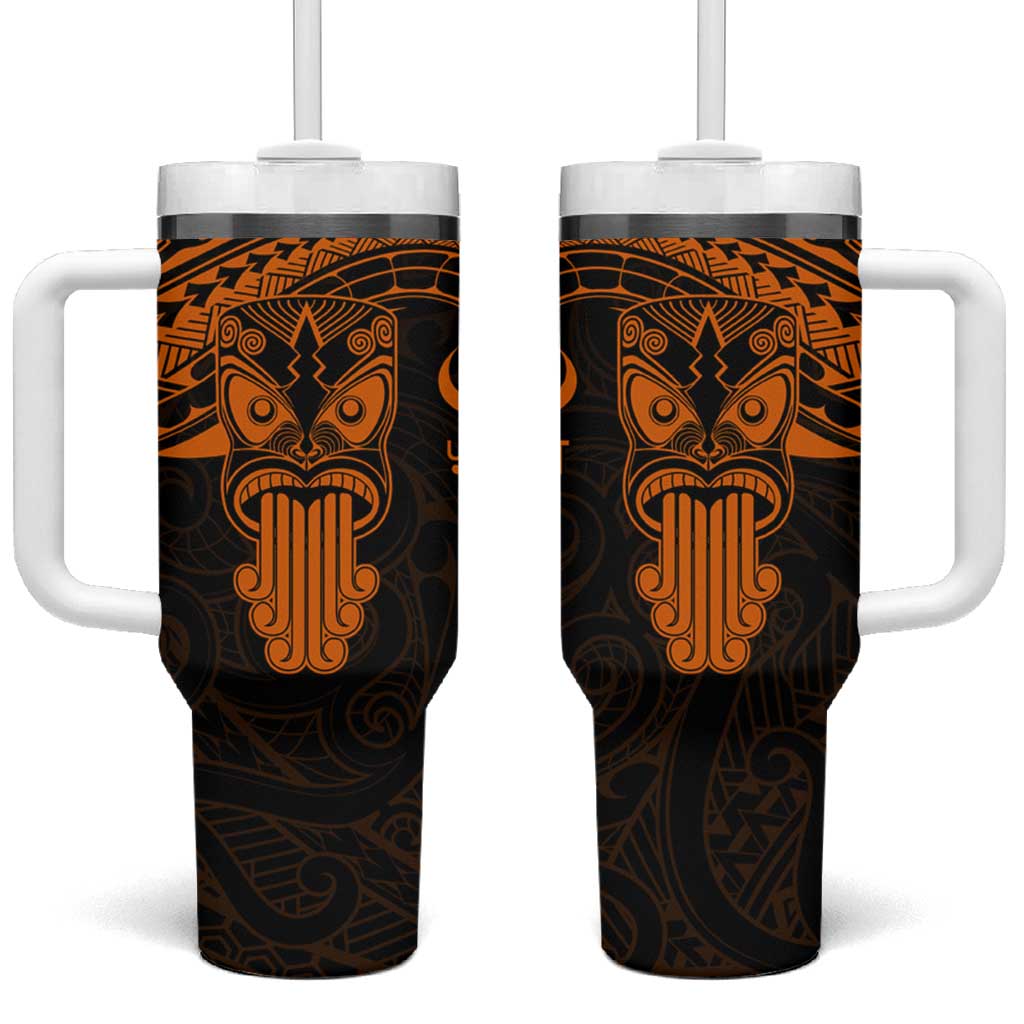 Personalised New Zealand Te Reo Maori Tumbler With Handle Kia Kaha Maori Language Week Gold Style