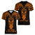 Personalised New Zealand Te Reo Maori Women V Neck T Shirt Kia Kaha Maori Language Week Gold Style LT9 - Polynesian Pride