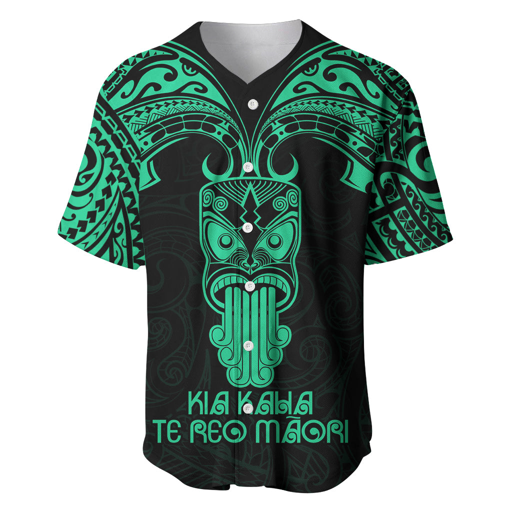 Personalised New Zealand Te Reo Maori Baseball Jersey Kia Kaha Maori Language Week Green Style LT9 Green - Polynesian Pride