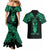 Personalised New Zealand Te Reo Maori Couples Matching Mermaid Dress and Hawaiian Shirt Kia Kaha Maori Language Week Green Style LT9 - Polynesian Pride