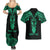 Personalised New Zealand Te Reo Maori Couples Matching Summer Maxi Dress and Hawaiian Shirt Kia Kaha Maori Language Week Green Style LT9 - Polynesian Pride